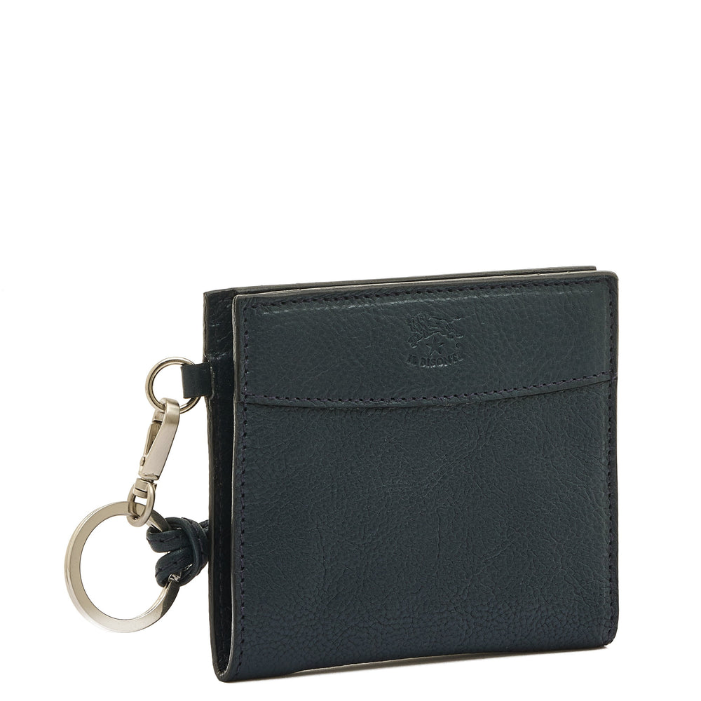 Archetipo | Men's bi-fold wallet in vintage leather color mezzanotte blue