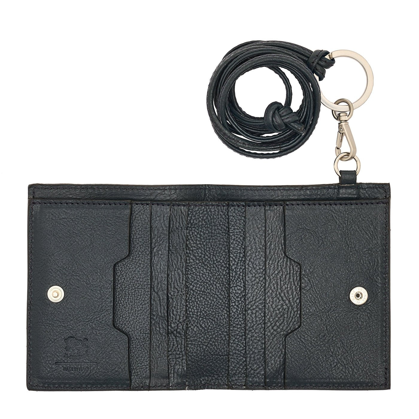 Archetipo | Men's bi-fold wallet in vintage leather color mezzanotte blue