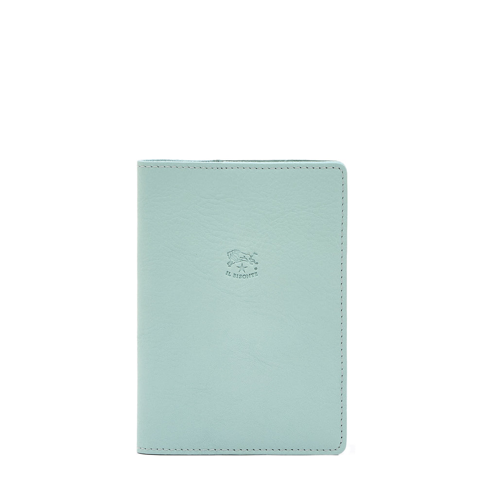 Porta Passaporto in pelle colore celeste botticelli