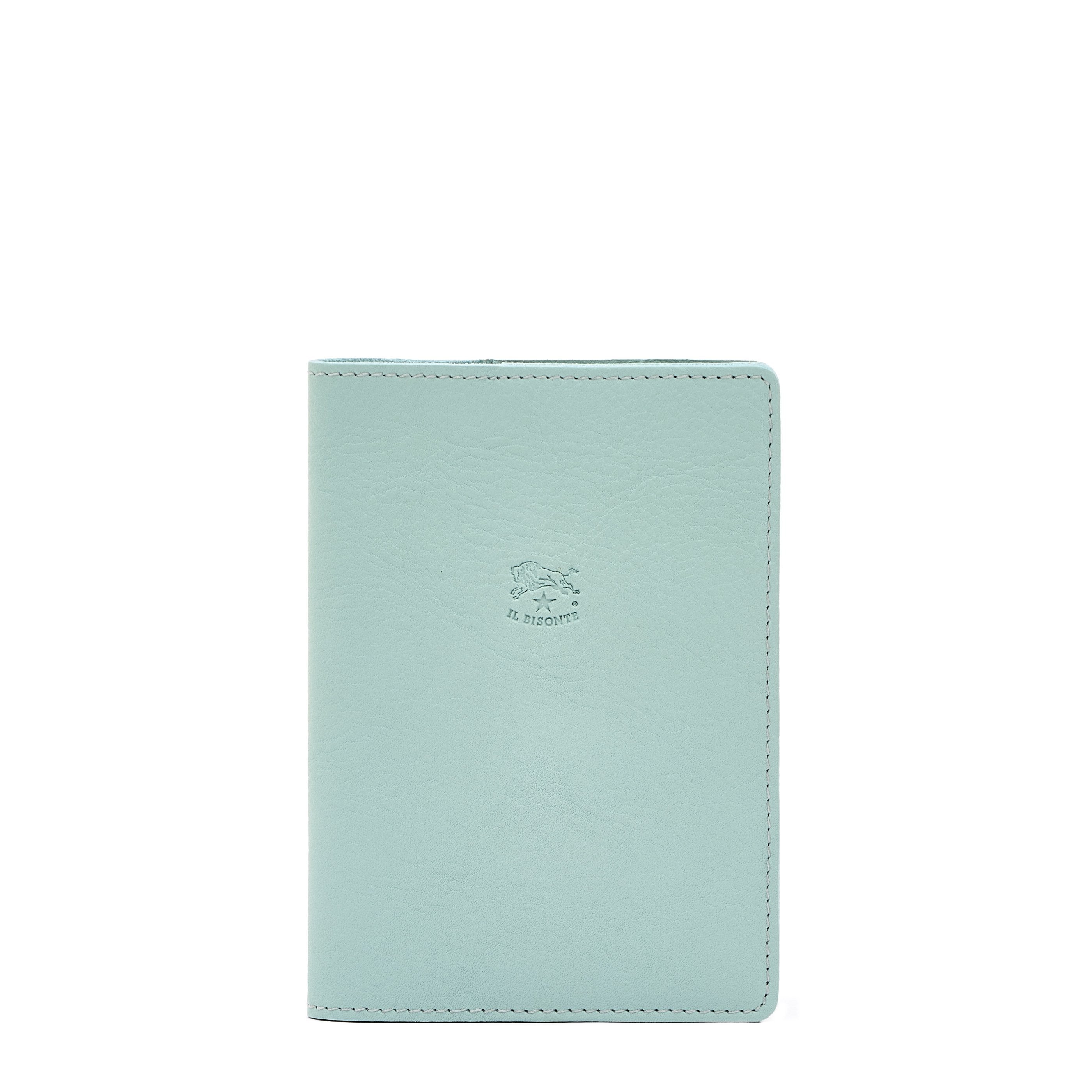 Porta Passaporto in pelle colore celeste botticelli