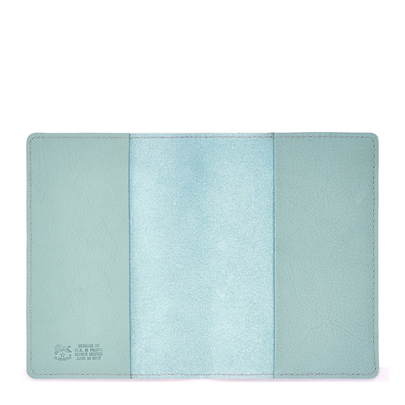 Porta Passaporto in pelle colore celeste botticelli
