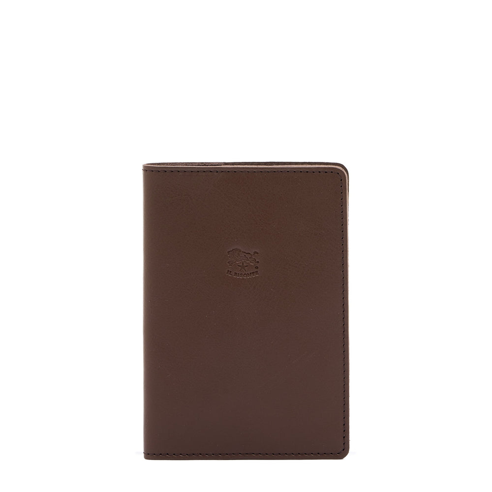 Porte passeport en cuir couleur marron tabacco — 
front view
 — 1 of 3