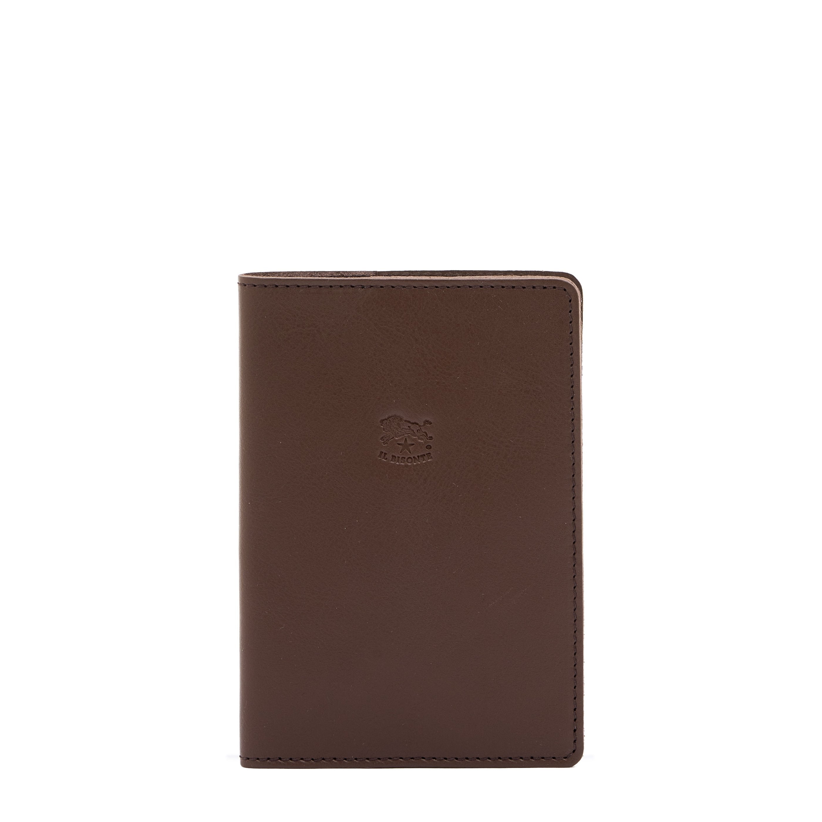 Porte passeport en cuir couleur marron tabacco — 
front view
 — 1 of 3