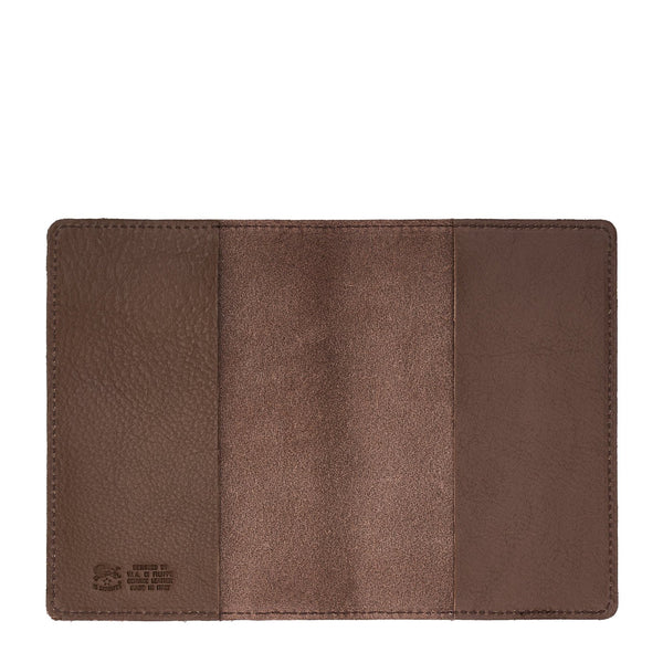Porte passeport en cuir couleur marron tabacco