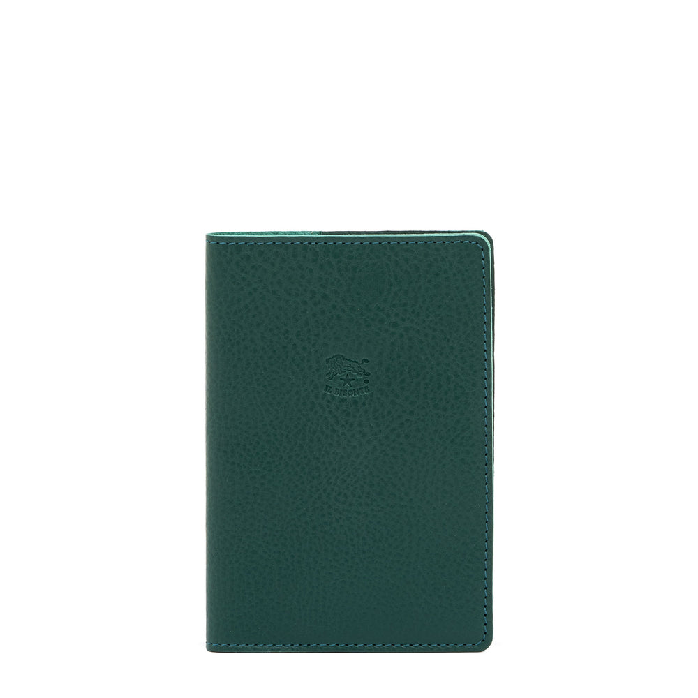 Porta Passaporto in pelle colore verde oleandro — 
front view
 — 1 of 3