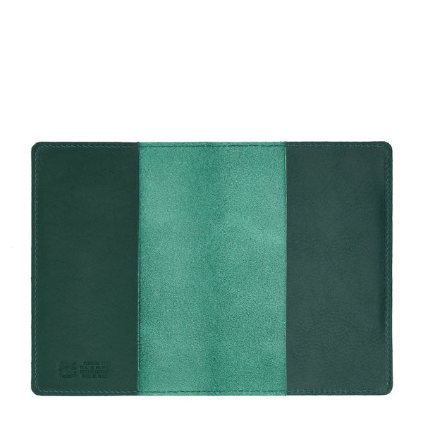 Porte passeport en cuir couleur vert oleandro