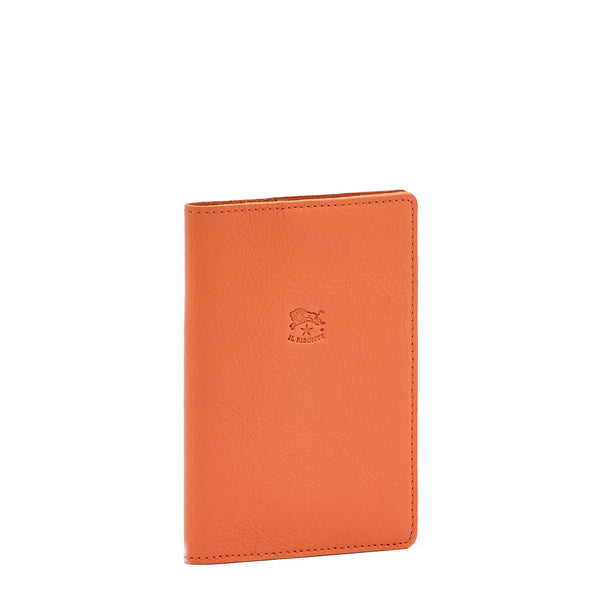 Porta Passaporto in pelle colore arancio pontormo