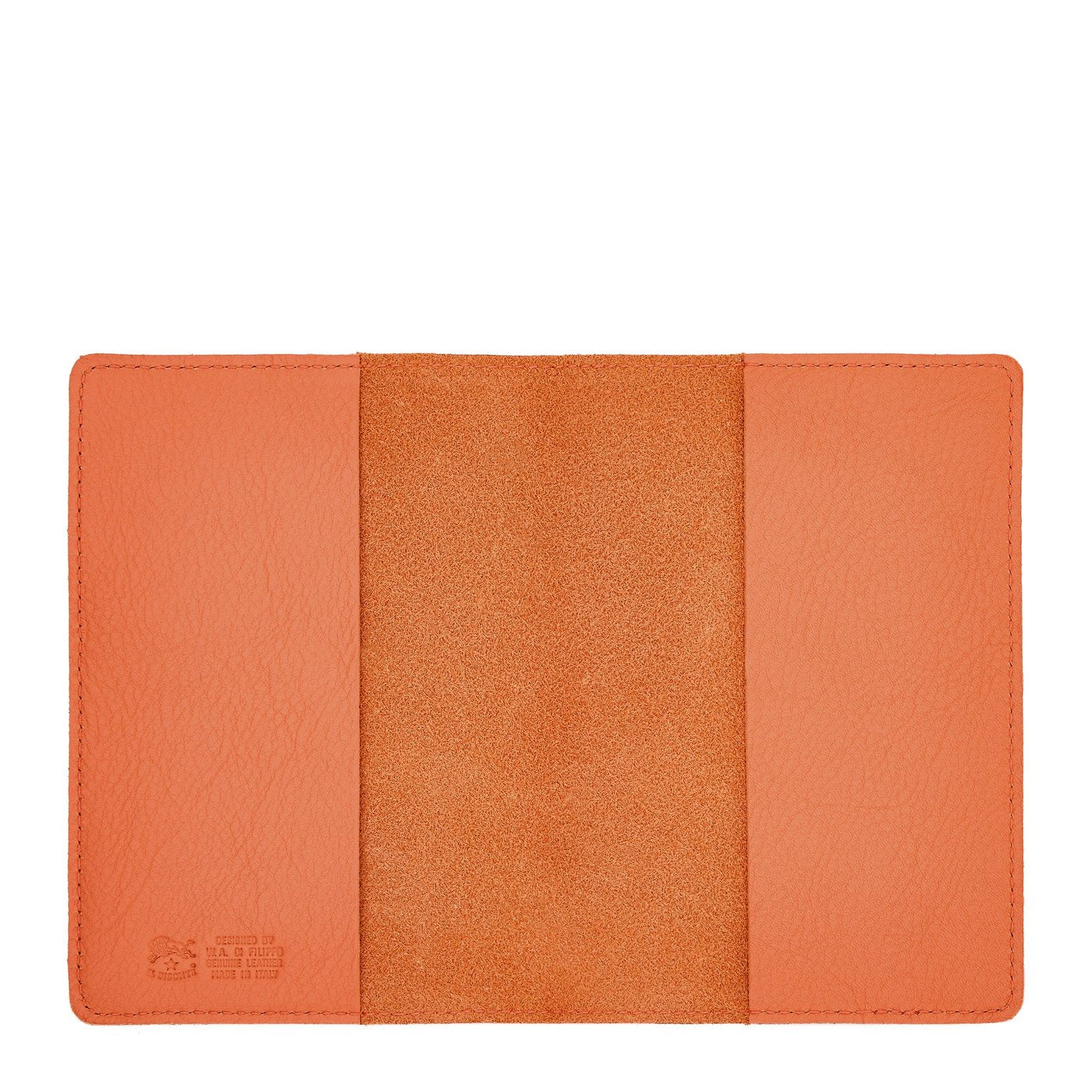 Porta Passaporto in pelle colore arancio pontormo