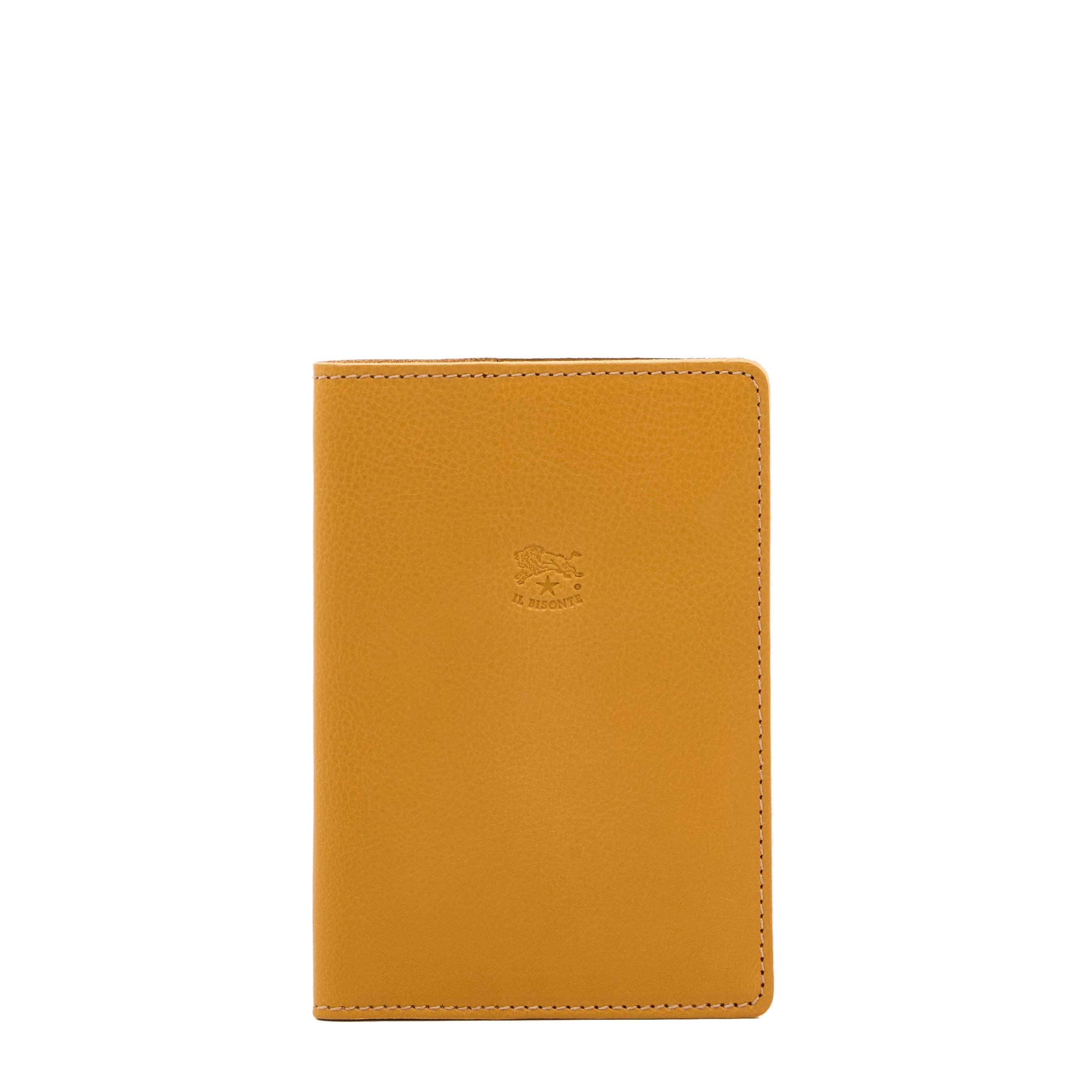 Porta Passaporto in pelle colore giallo narciso — 
front view
 — 1 of 3