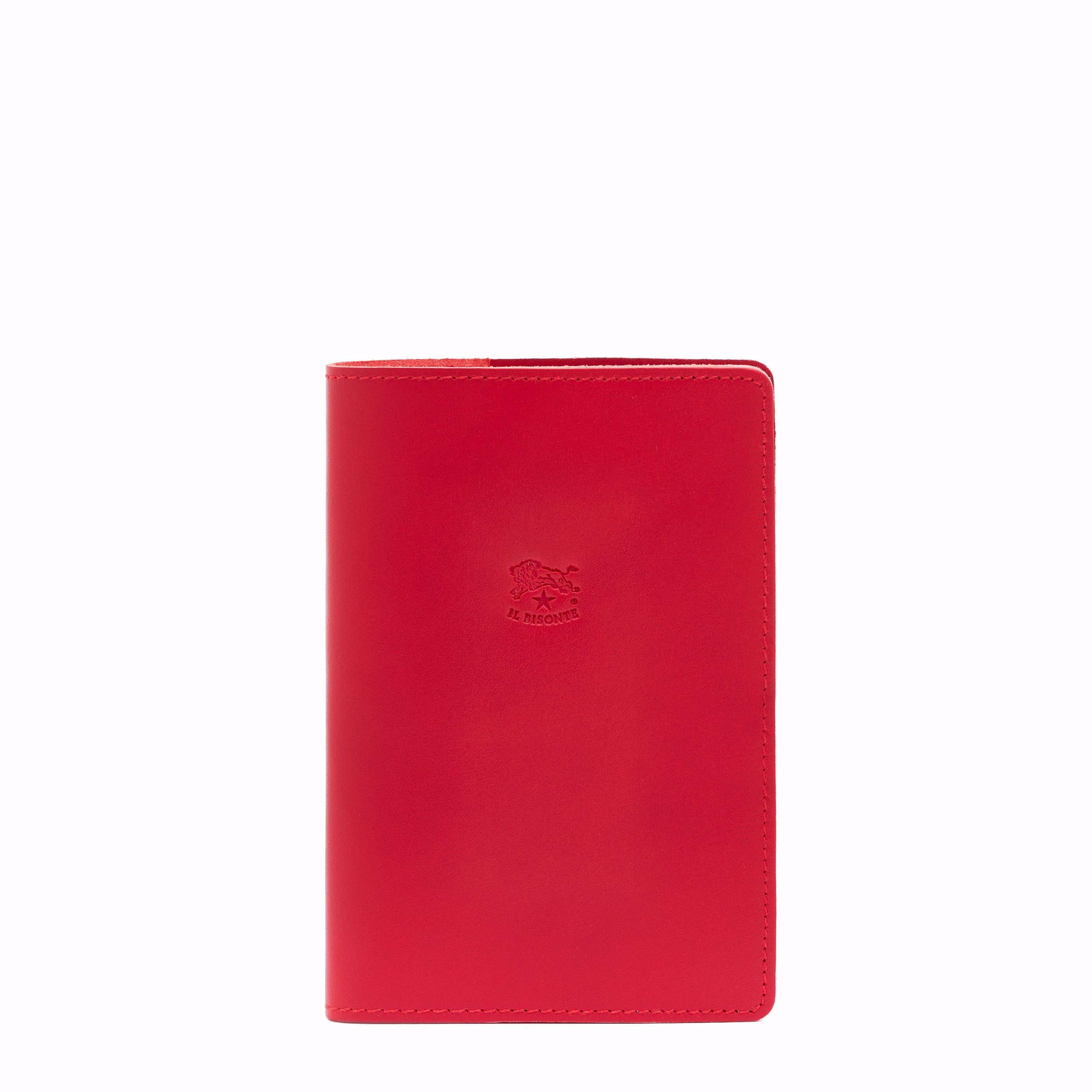Passport holder in leather color bright red — 
front view
 — 1 of 3