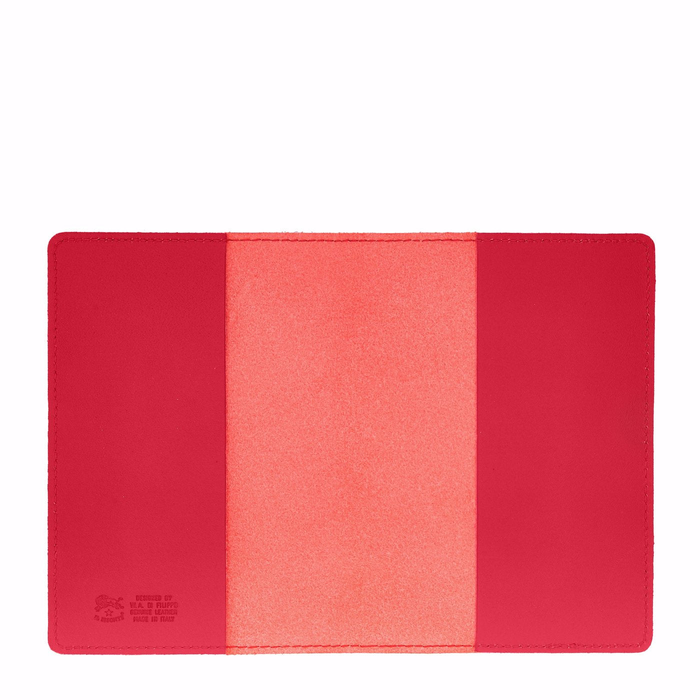 Passport holder in leather color bright red — 
interior detail view
 — 3 of 3