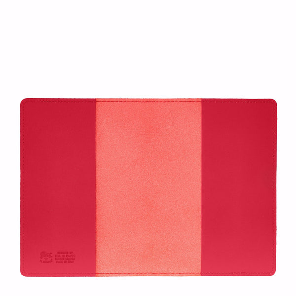 Porte passeport en cuir couleur rouge vif