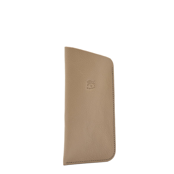 Glasses case in leather color beige vasari