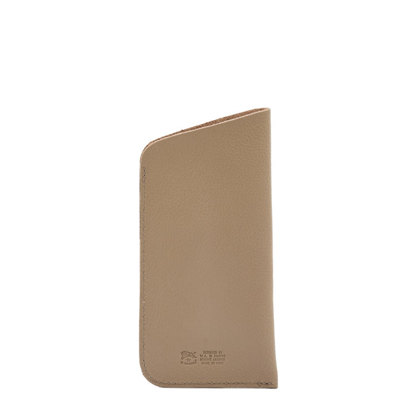 Glasses case in leather color beige vasari