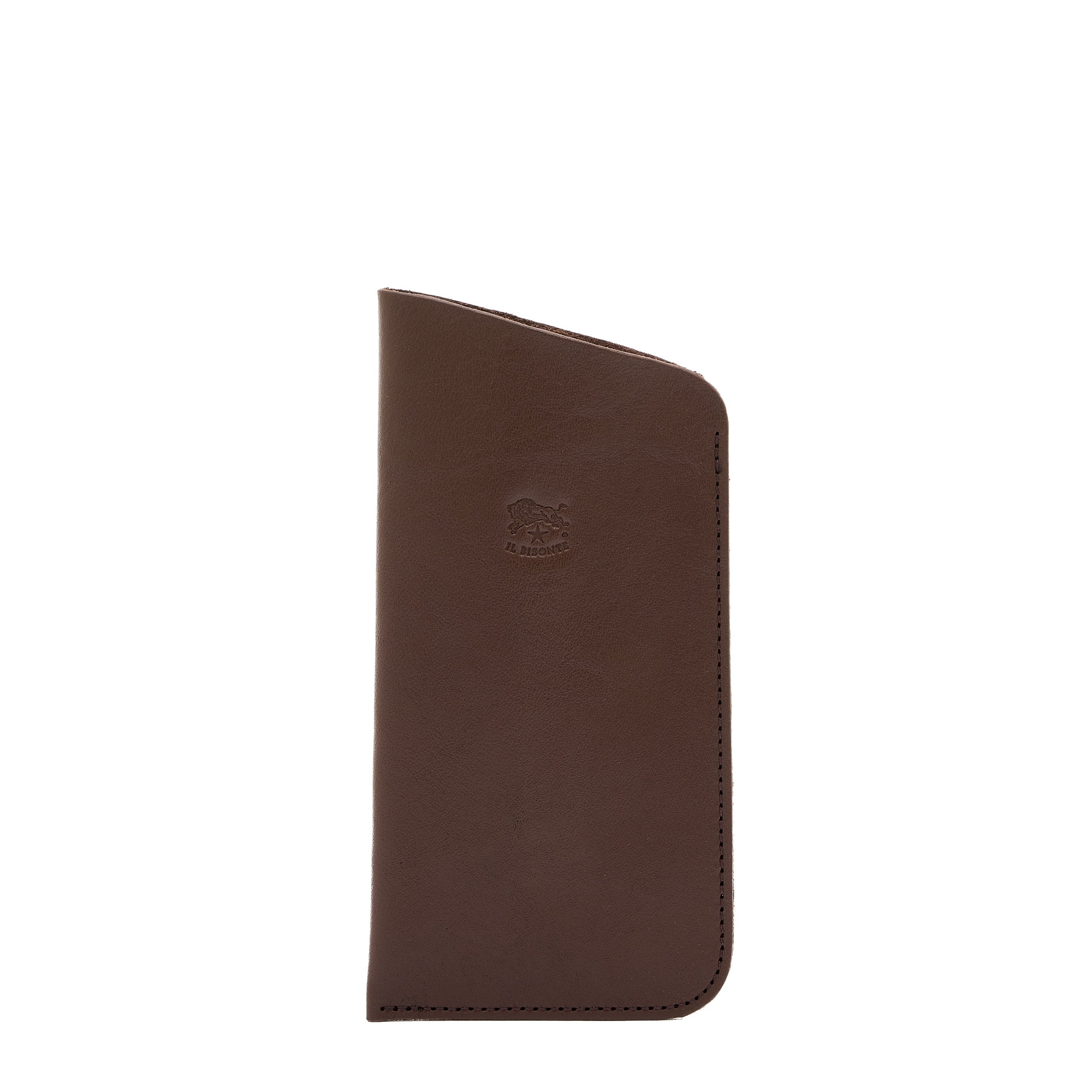 Custodia Occhiali in pelle colore marrone tabacco — 
front view
 — 1 of 3