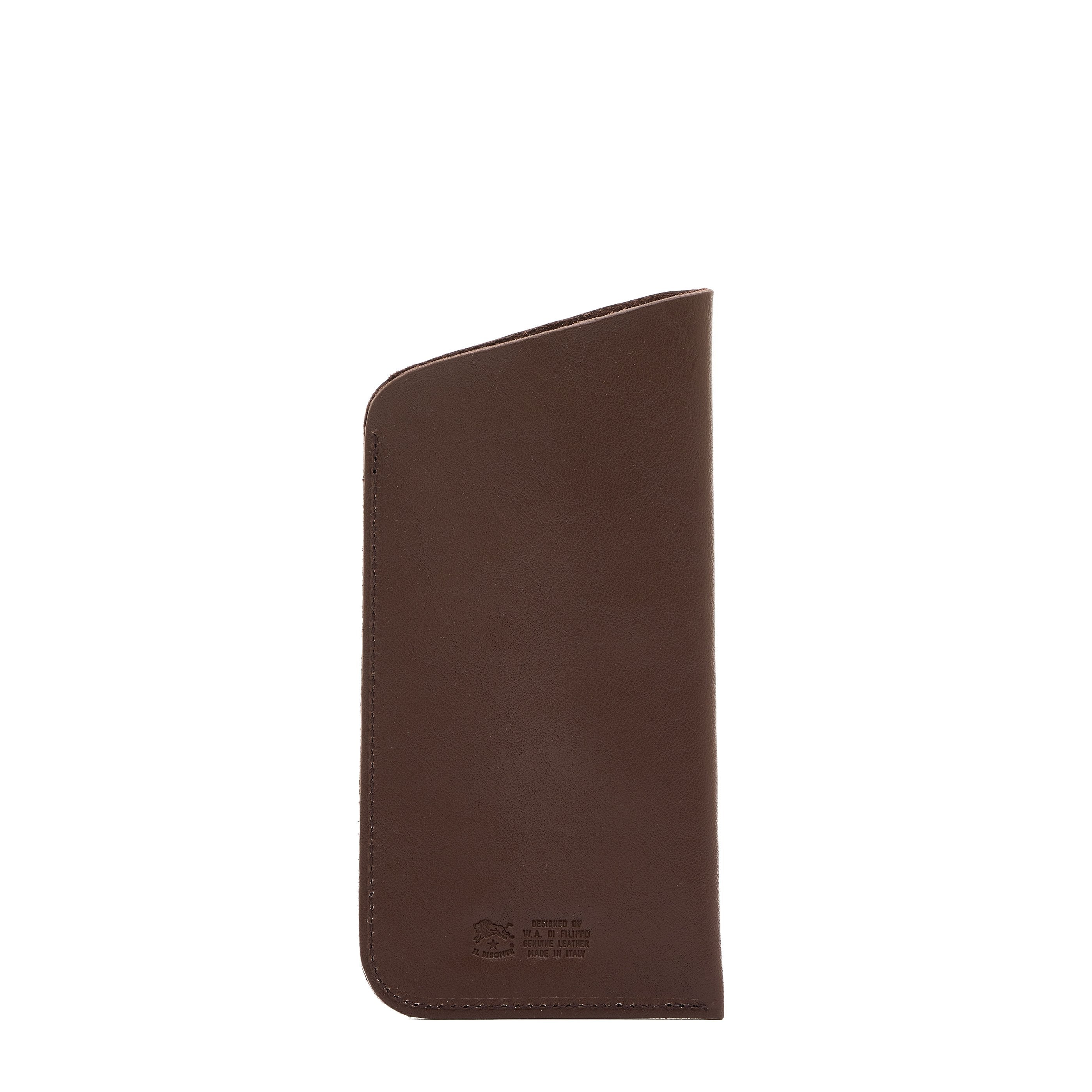 Custodia Occhiali in pelle colore marrone tabacco — 
back or detail view
 — 3 of 3