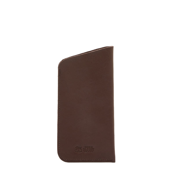 Étui à lunettes en cuir couleur marron tabacco