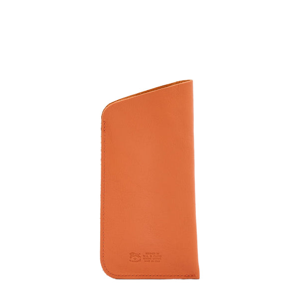Glasses case in leather color orange pontormo
