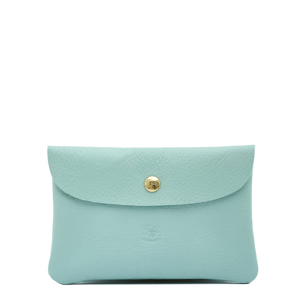 Custodia in pelle colore celeste botticelli