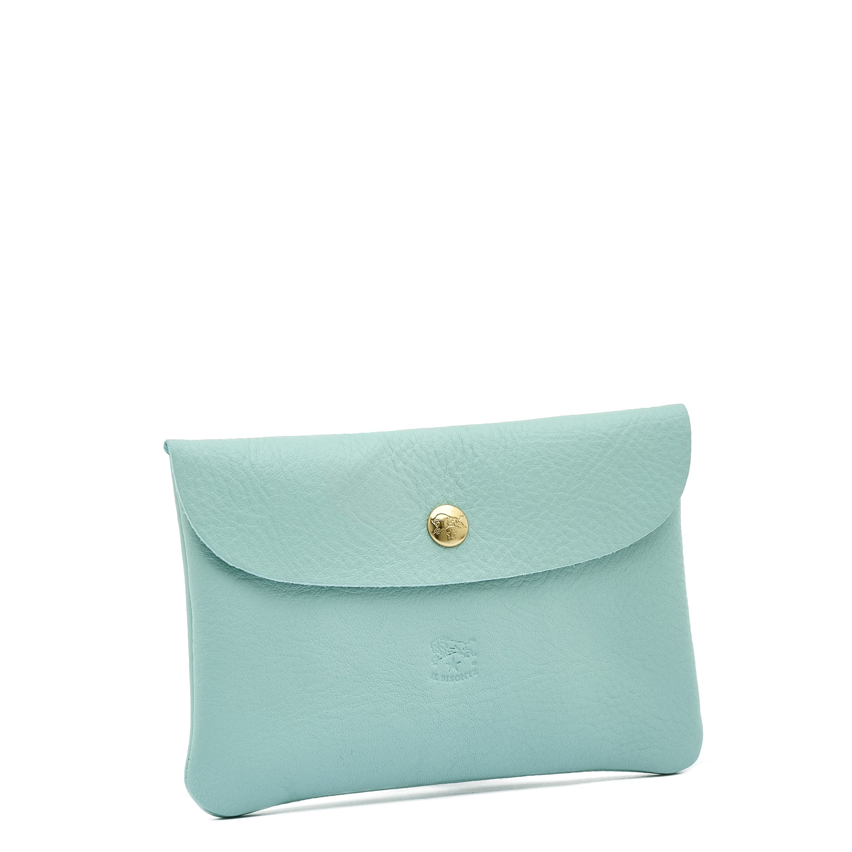 Custodia in pelle colore celeste botticelli