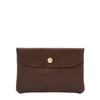Bustina in pelle colore marrone tabacco