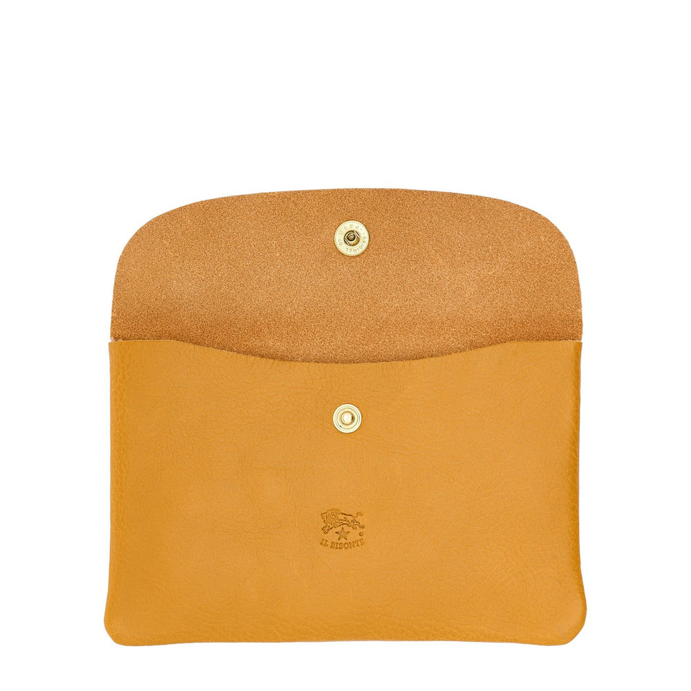 Pochette en cuir couleur jaune narciso — 
interior detail view
 — 3 of 3
