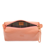 Women's case in leather color grapefruit