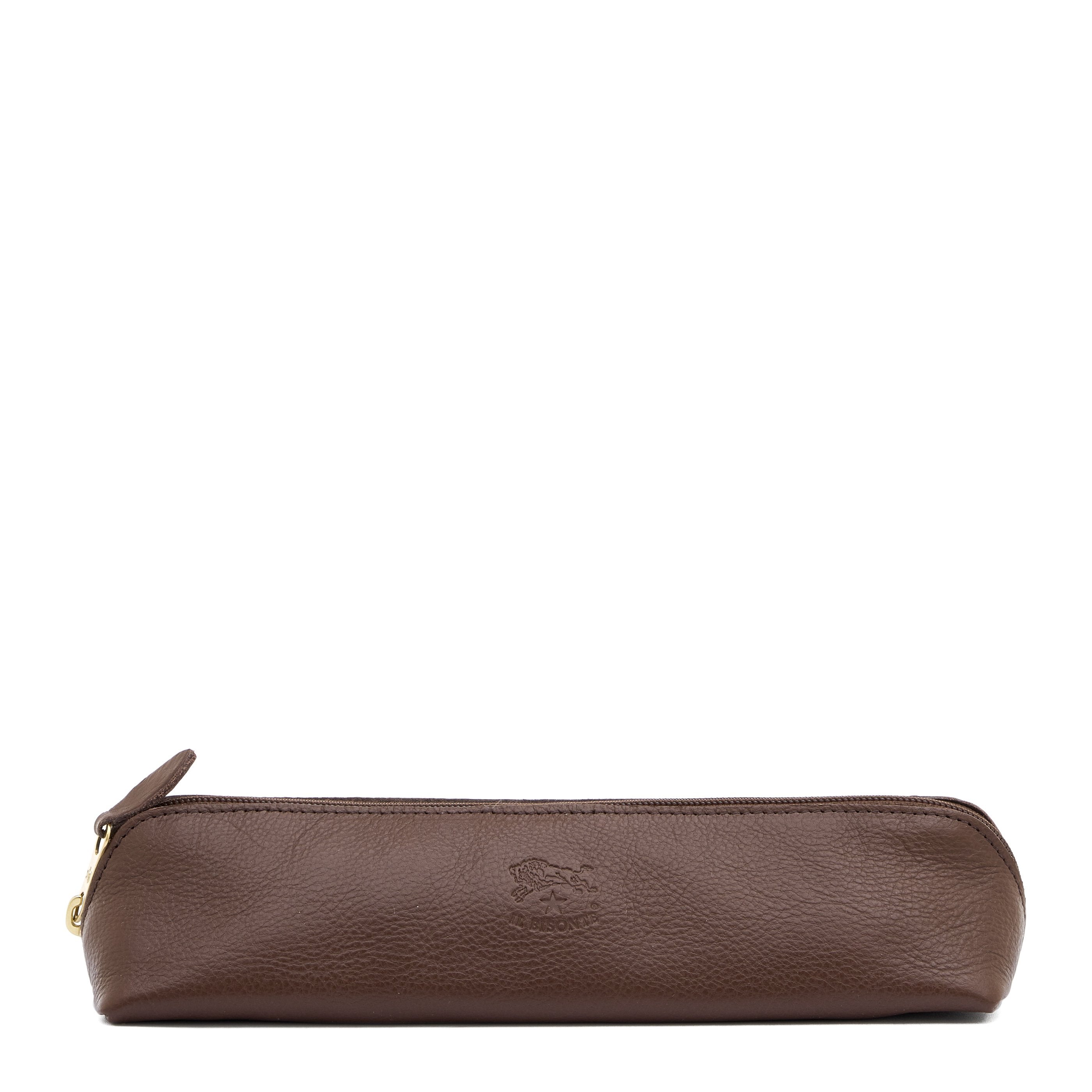 Trousse pour femme en cuir couleur marron tabacco — 
front view
 — 1 of 3