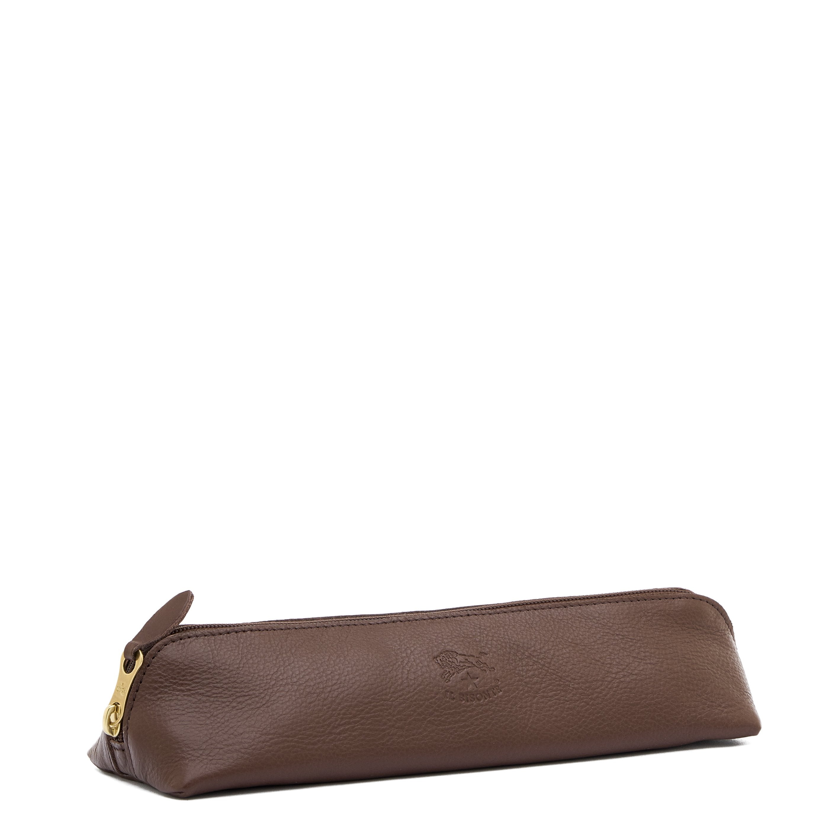 Trousse pour femme en cuir couleur marron tabacco — 
side view
 — 2 of 3