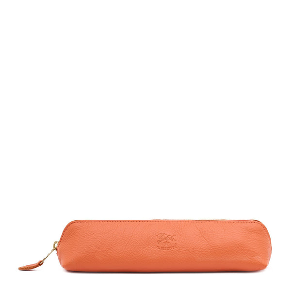 Astuccio da donna in pelle colore arancio pontormo