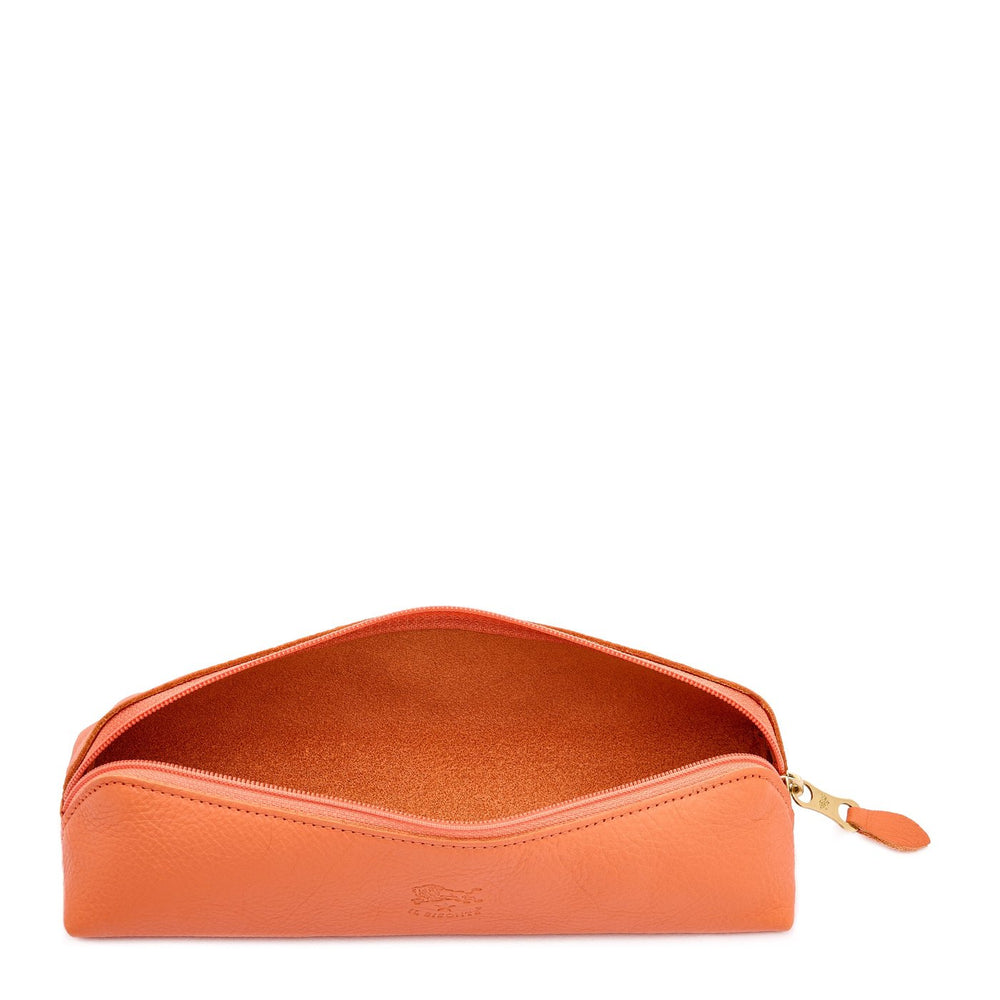 Astuccio da donna in pelle colore arancio pontormo