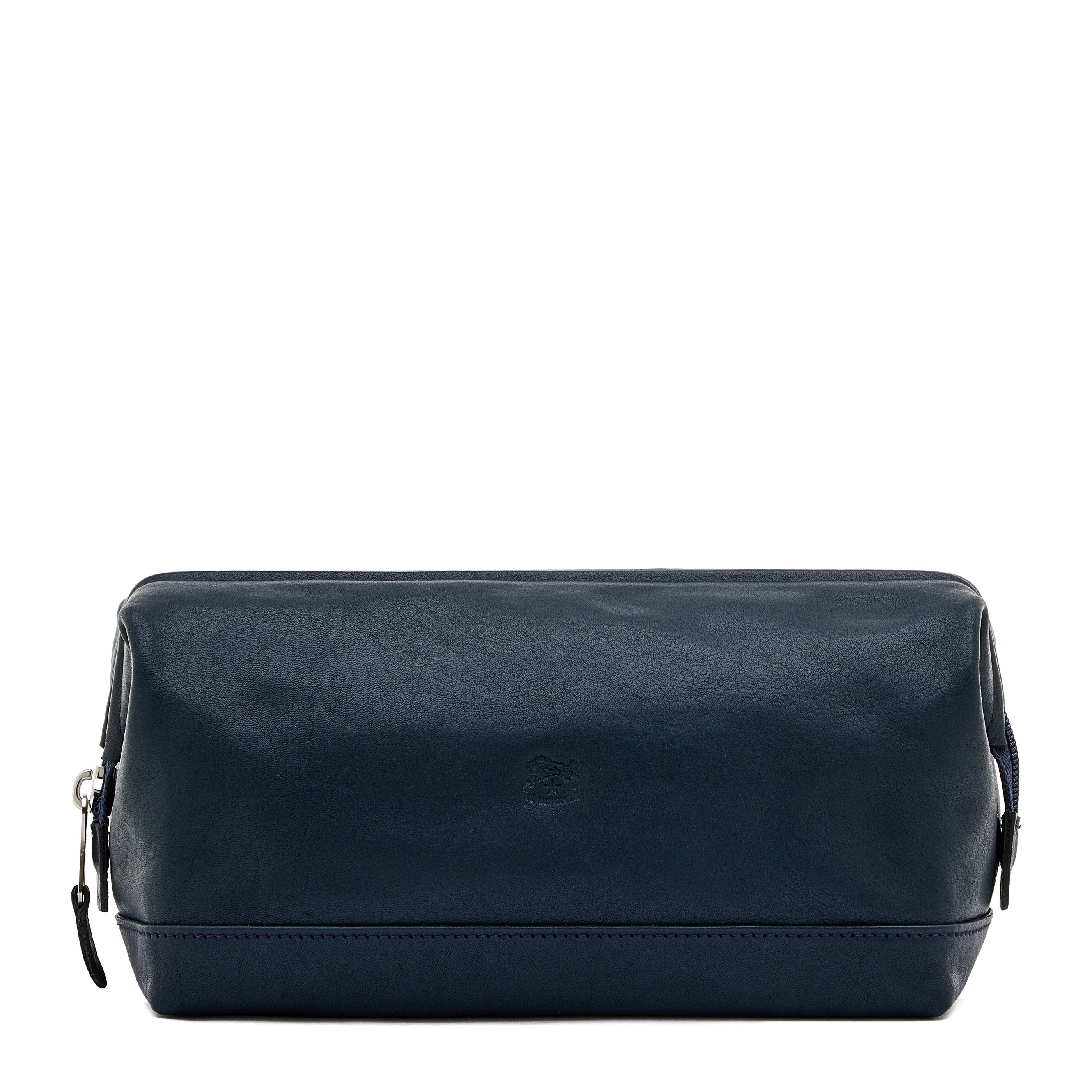 Populonia | Men's case in vintage leather color mezzanotte blue