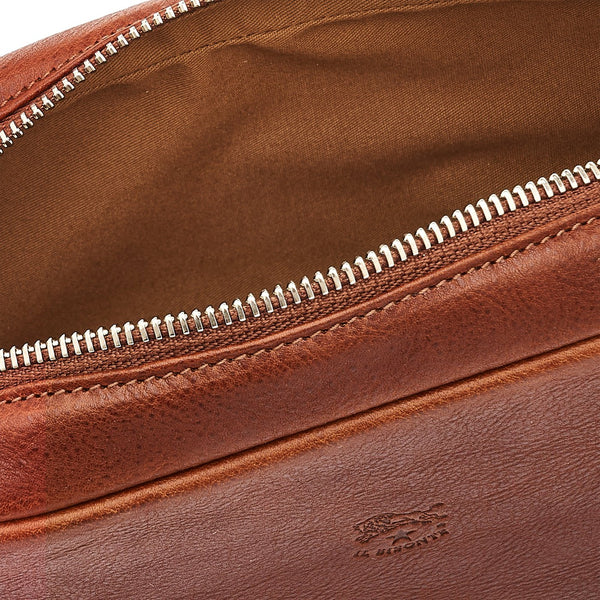 Cestello | Men's Case in Vintage Leather color Dark Brown Seppia