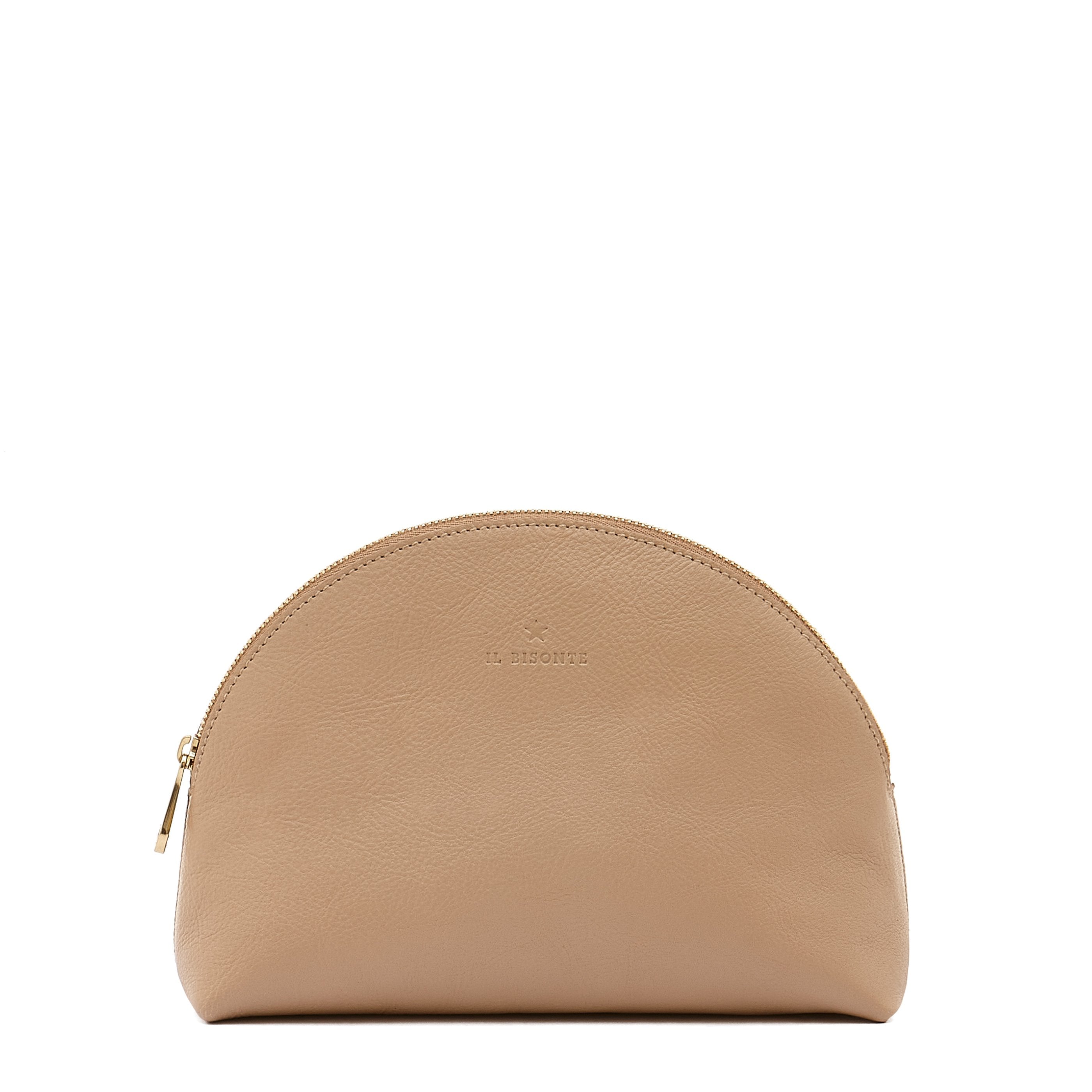 Bigallo | Trousse pour femme en cuir couleur cafè au lait — 
front view
 — 1 of 4