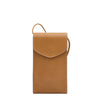 Bigallo | Women's cell phone holder in leather color gianduia