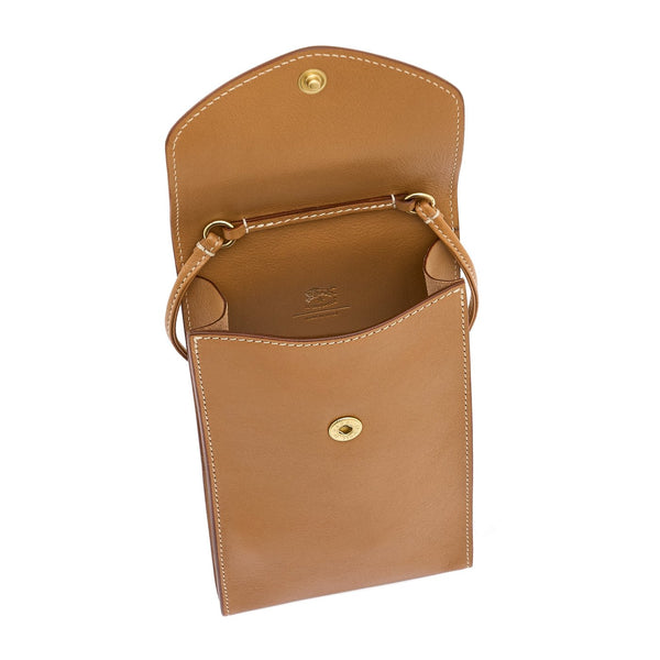 Bigallo | Portacellulare da donna in pelle colore gianduia