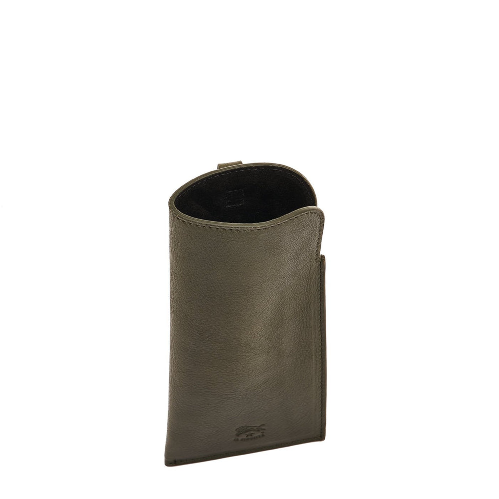 Duccio | Custodia Occhiali da uomo in pelle invecchiata colore bosco