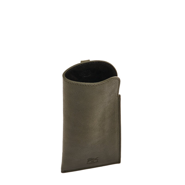 Duccio | Custodia Occhiali da uomo in pelle invecchiata colore bosco