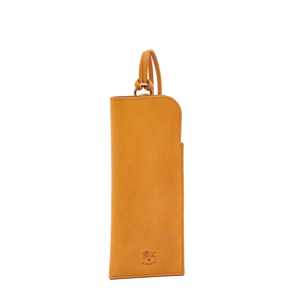 Duccio | Men's glasses case in vintage leather color natural