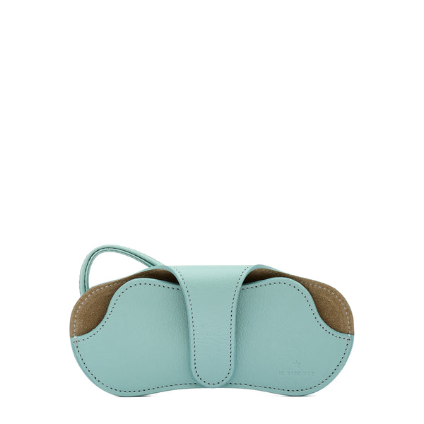 Nina | Custodia Occhiali da donna in pelle colore celeste botticelli