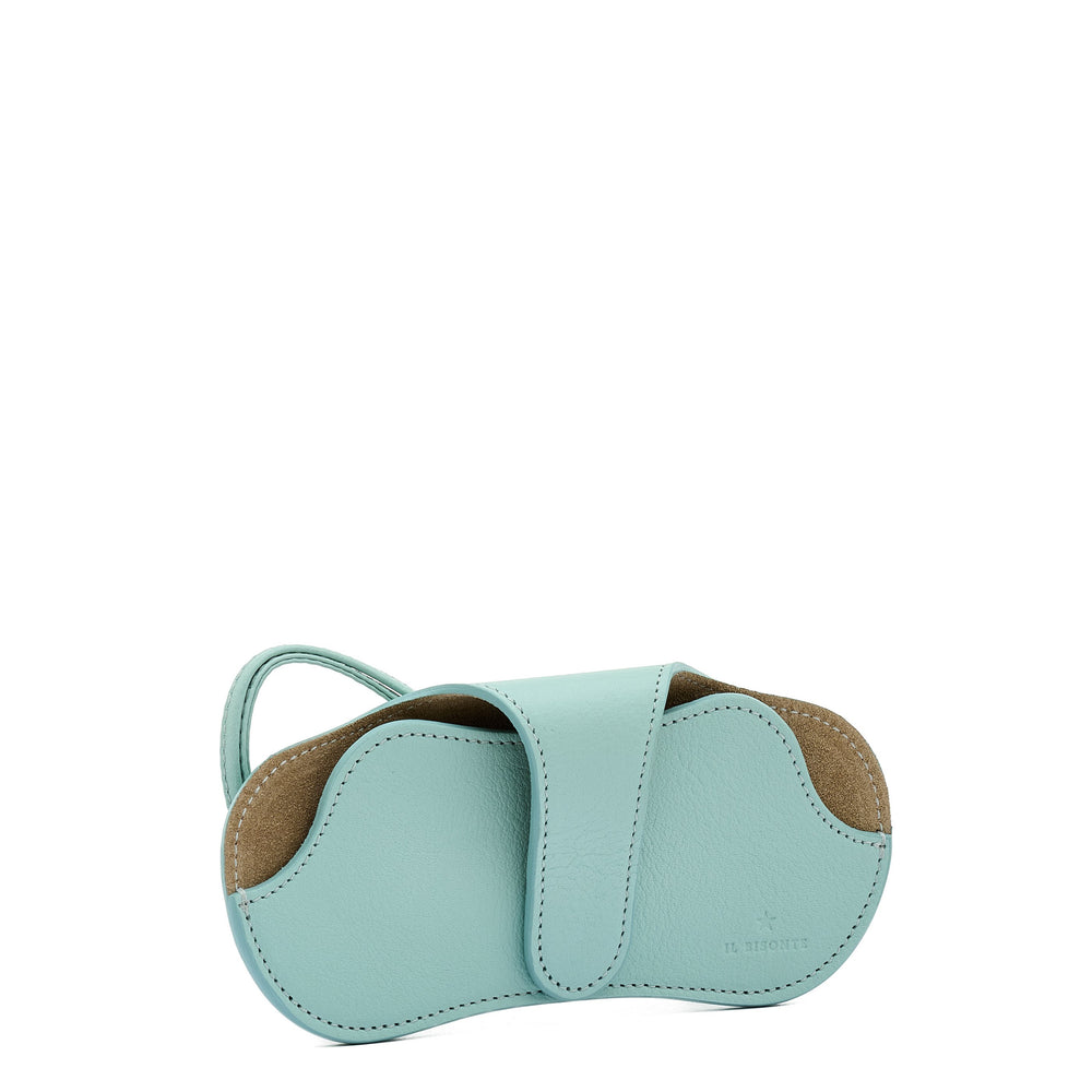 Nina | Custodia Occhiali da donna in pelle colore celeste botticelli