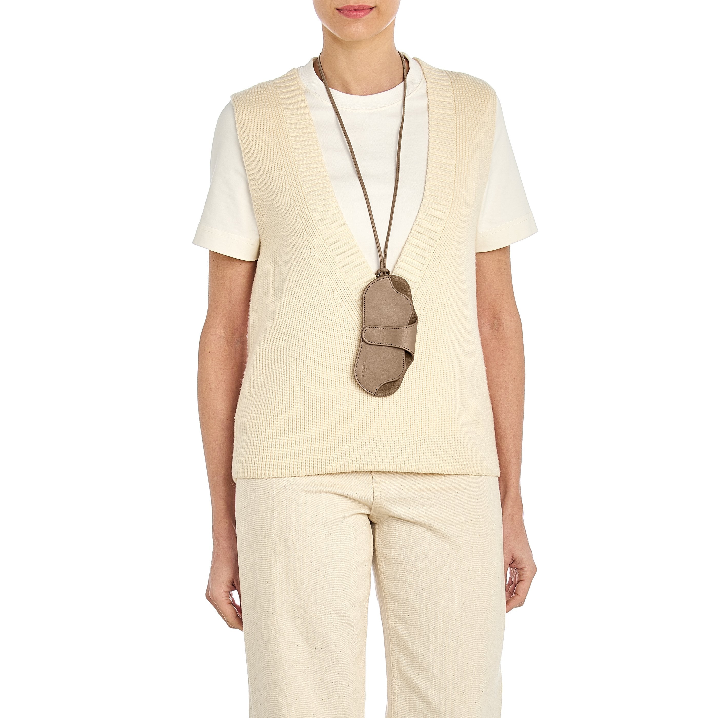 Nina | Custodia Occhiali da donna in pelle colore beige vasari