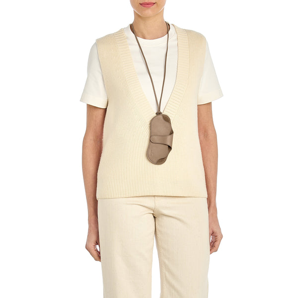 Nina | Custodia Occhiali da donna in pelle colore beige vasari