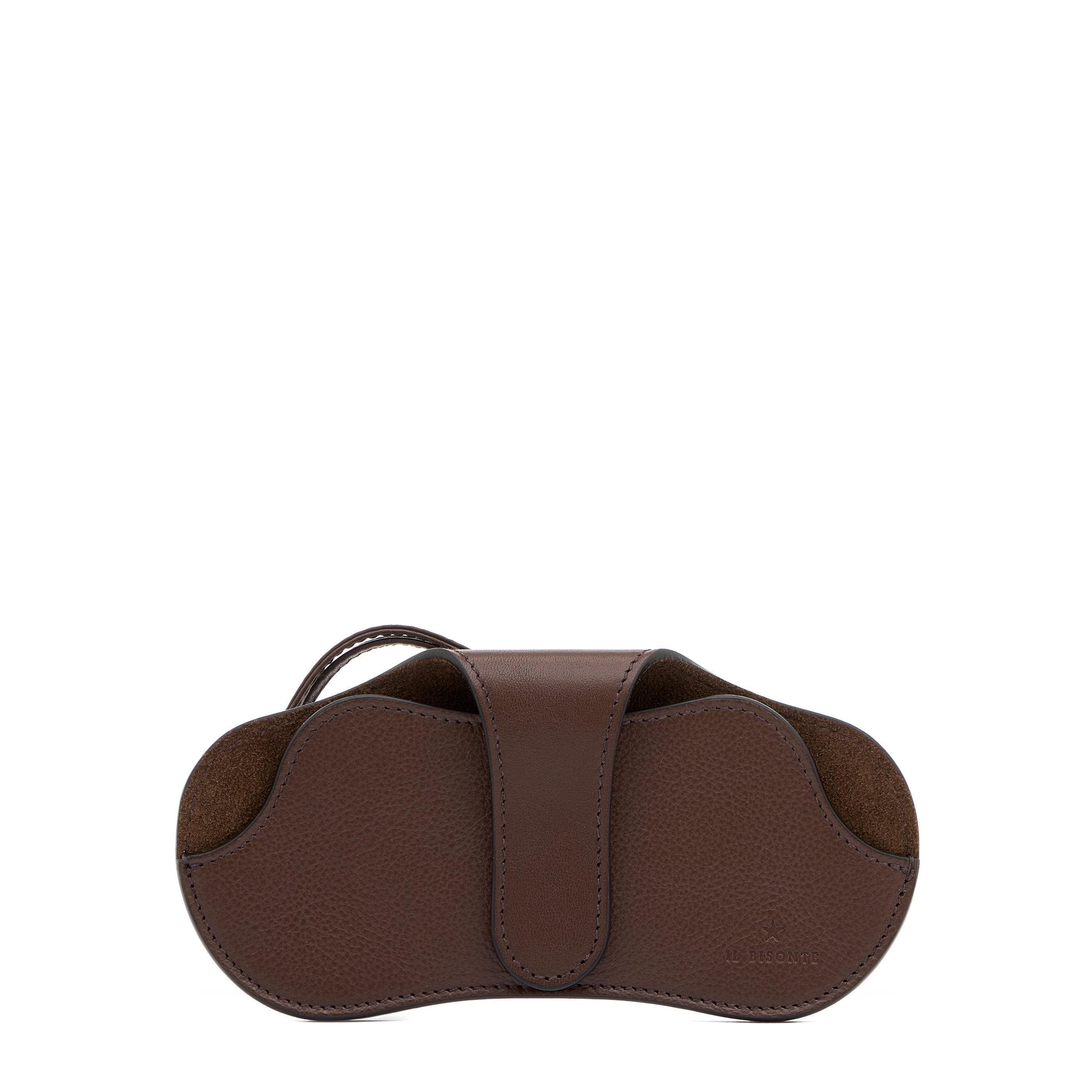 Nina | Women's glasses case in leather color brown tabacco — 
front view
 — 1 of 4
