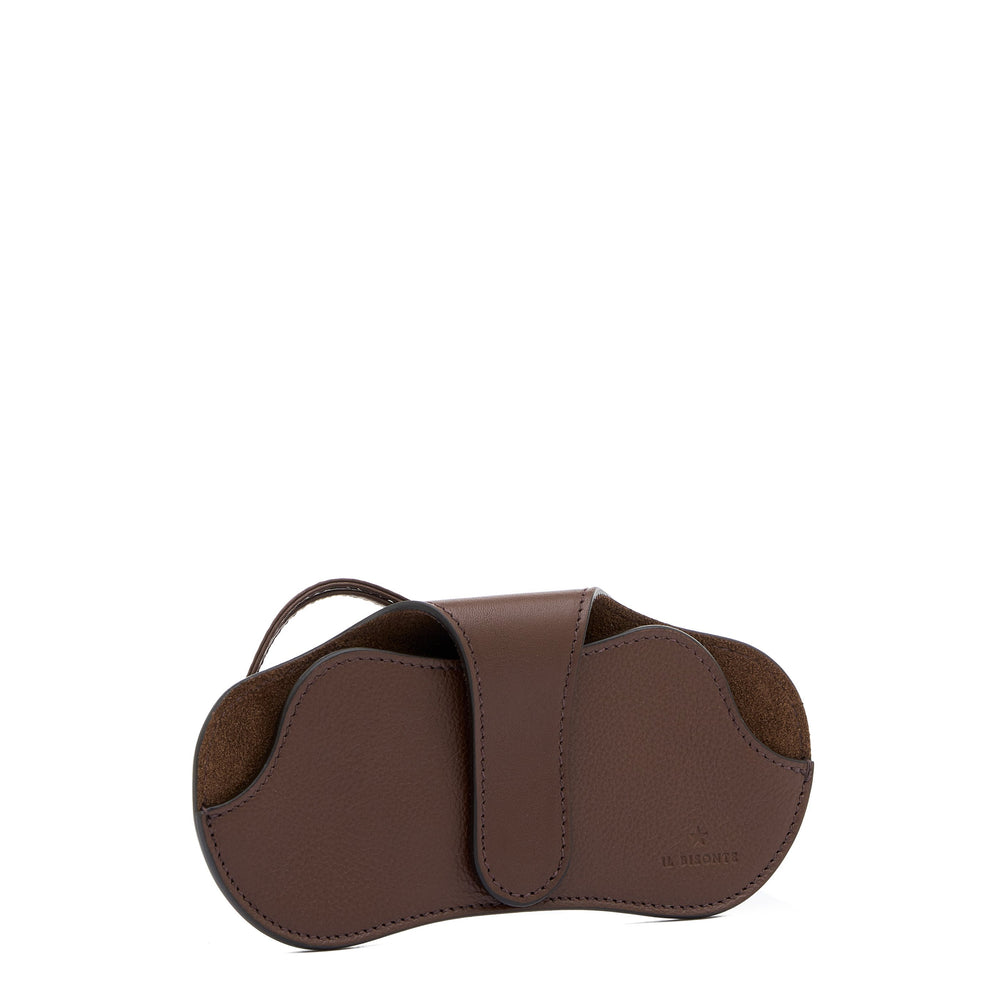 Nina | Women's glasses case in leather color brown tabacco — 
side view
 — 3 of 4