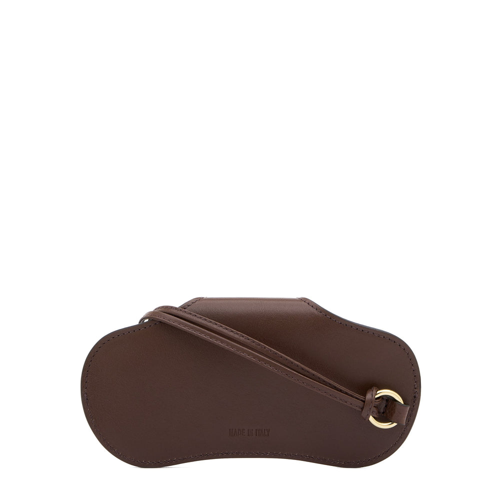 Nina | Women's glasses case in leather color brown tabacco — 
back or detail view
 — 4 of 4