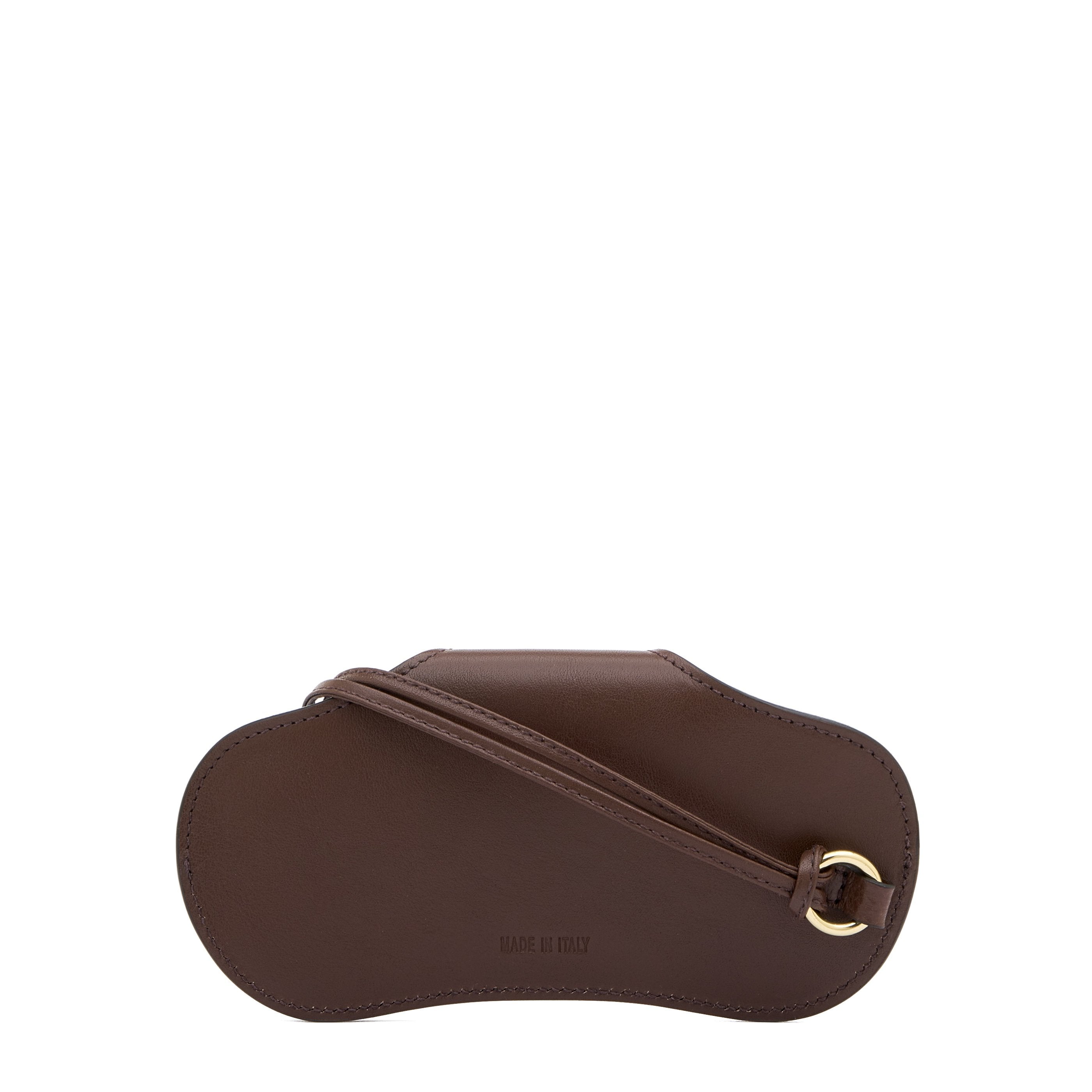 Nina | Women's glasses case in leather color brown tabacco — 
back or detail view
 — 4 of 4