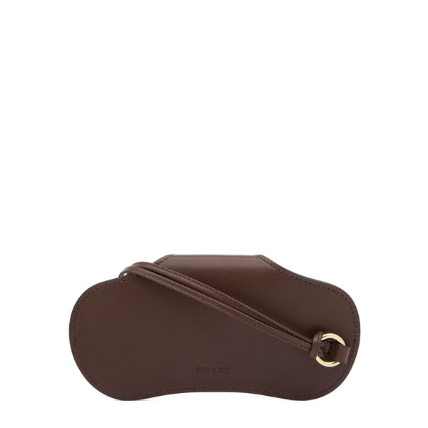 Nina | Women's glasses case in leather color brown tabacco