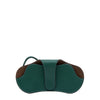 Nina | Women's glasses case in leather color green oleandro