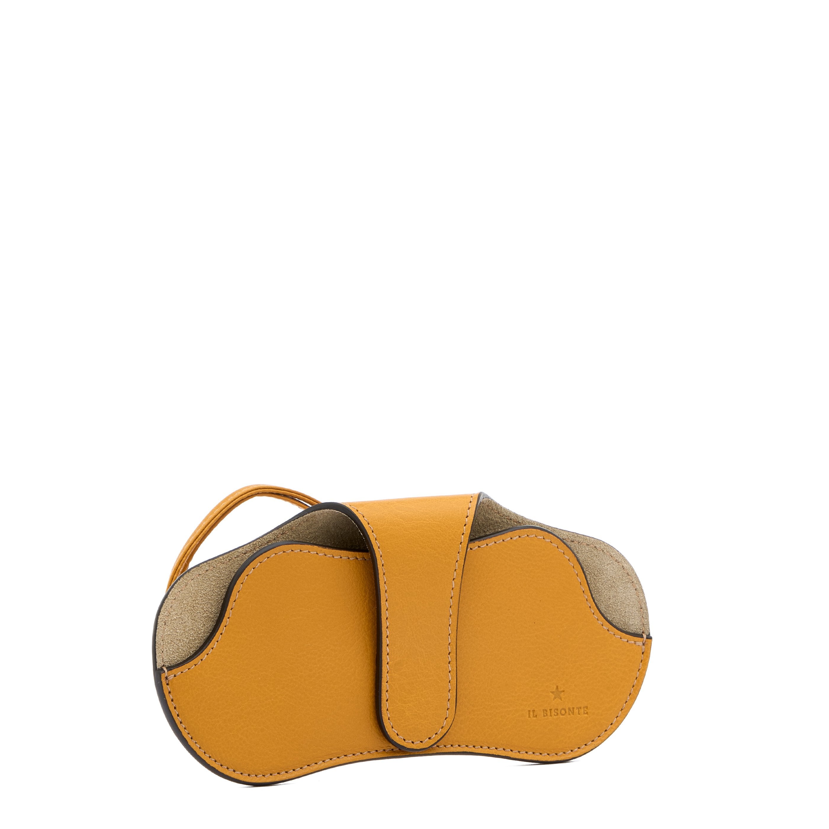 Nina | Étui à lunettes pour femme en cuir couleur jaune narciso — 
side view
 — 3 of 4